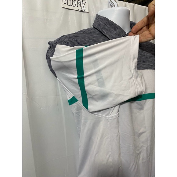 FootJoy FJ Polo Shirt Mens Large Gray Short Sleeve Performance Stretch Golf Logo - Picture 7 of 11